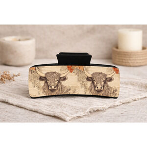 Rustic Highland Cow Hair Claw Clip